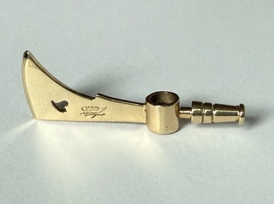 RARE Ray Tracey Signed 14K Yellow Gold Sword Knife Blade Navajo Pendant Charm 9g - Image 1 of 4