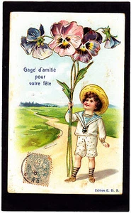 Cartolina d'epoca in rilievo - Amicizia - postcard - tarjeta - 1906 - Picture 1 of 1