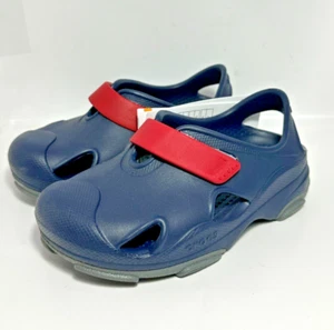 Crocs TODDLER All-Terrain Fisherman Clog 208351-4CC Blue/Red Size 9 - Picture 1 of 5