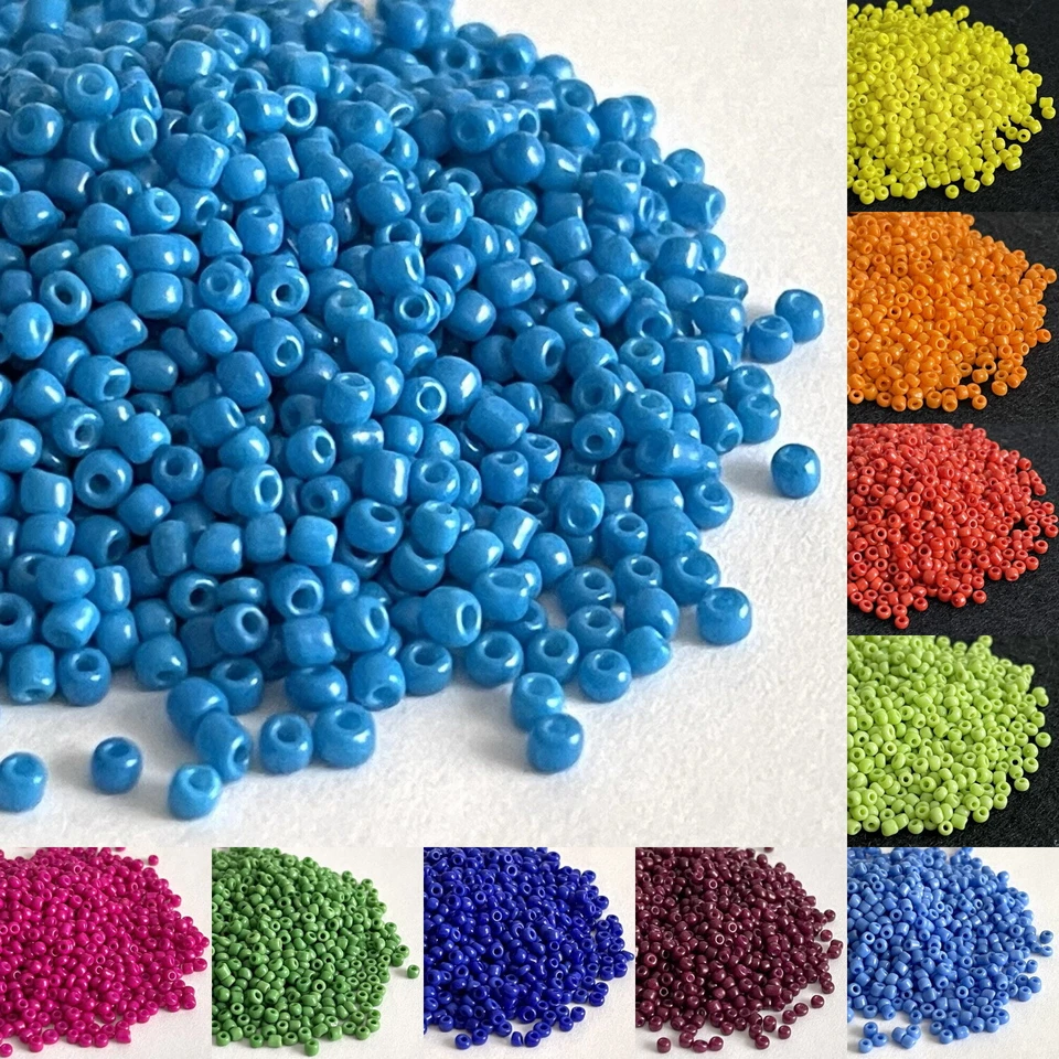 MARKENLOS Rocailles Perlen Glasperlen Opak Opaque Indianerperlen Saatperlen 50g. 2,2mm