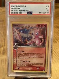 2007 Pokemon Pop Series 5 Mew Holo Inverted Back Error Upside Down PSA 5 #3 - Picture 1 of 7