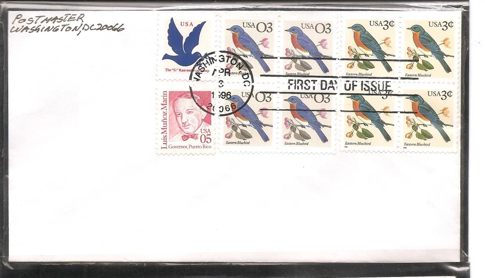 US SC # 3033 Eastern Bluebird FDC . No cachet 1 - Image 1 of 1