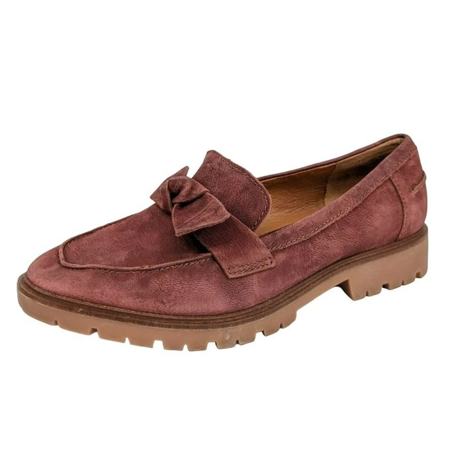 Mocasines Lucky Brand Tamio Andora 8,5 rojo borgoña nudo plano moño suela sin cordones Foto 1 de 4