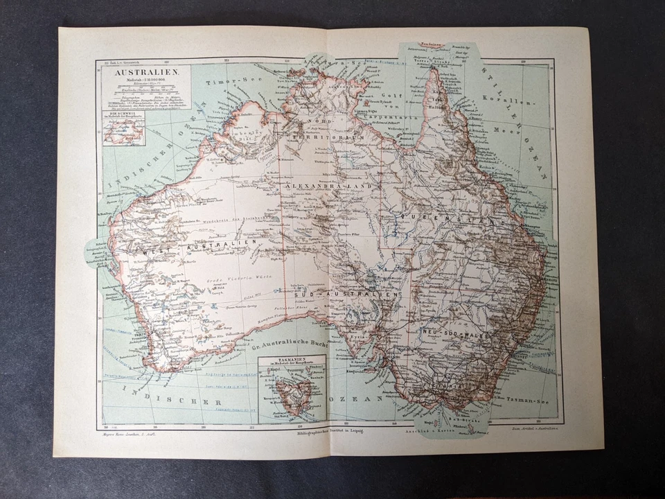 Mapa de Australia 1893. impresión antigua original   Foto 1 de 1