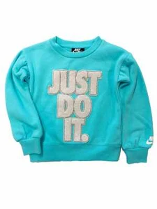 Nike Little Girls Blue Just Do It Sweatshirt Sweat Shirt Top - Picture 1 of 1