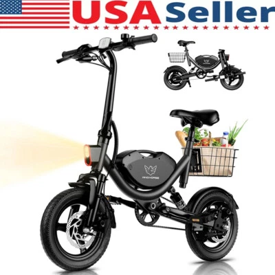 Bicicleta eléctrica plegable de 14" 22 Mph 35 millas para adultos 500 W 330 lb Foto 1 de 4