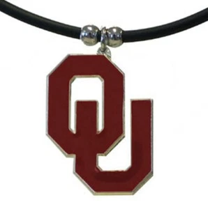 Oklahoma Sooners Rubber Cord Necklace NCAA Licensed Jewelry - Picture 1 of 3