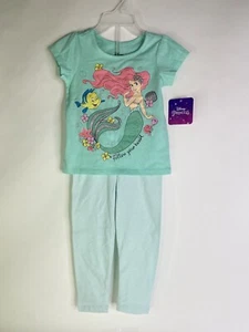 Disney The Little Mermaid Ariel 2 pc Pants and Top T-Shirt Outfit Set Girls 2T - Picture 1 of 8