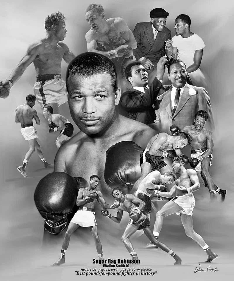 Sugar Ray Robinson, Wishum Gregory Art, Wall Decor Print Poster 20" x 16"   4199 - Image 1 of 1