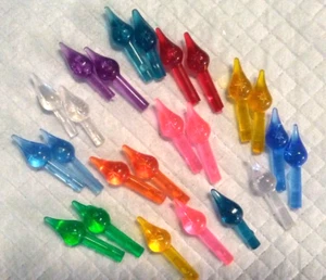 24 Medium Star Twinkle Lights LONG STEM Ceramic Christmas Tree Bulb RARE VINTAGE - Picture 1 of 5