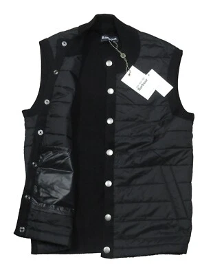 Chaleco chaleco Barbour para hombre negro esencial mezclado calce a medida Foto 1 de 4