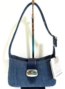 Coach Eliza Denim Shoulder Bag Indigo Blue Denim NWT $350 - Picture 1 of 9
