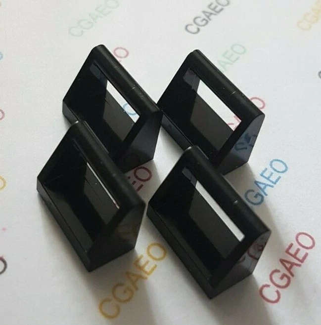 4 x Lego 2432 Tile, Modified 1 x 2 with Bar Handle BLACK - Photo 1/1