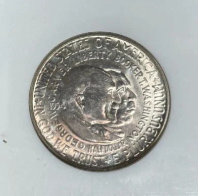 1954-S WA/CARVER COMMEMORATIVE SILVER HALF DOLLAR-NGC MS 65 ~BEAUTIFUL COIN~ - Image 1 of 4