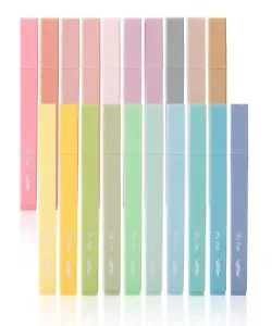 20 piezas Mr. Destacadores estéticos pluma punta de cincel colores pastel sin sangrado - Imagen 1 de 4