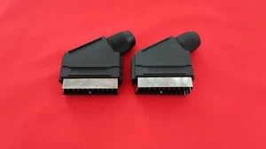 Scart plug 21 Pin Male with  Crimp / Solder Pins x 2 - Picture 1 of 2