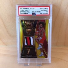 2019 Panini Select Coby White Draft Selections Memorabilia Gold Prizm /10 PSA 10