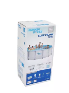NEW Summer Waves 14ft Elite Metal Frame Pool | Includes Filter Pump,Ladder,Cover - Picture 1 of 3