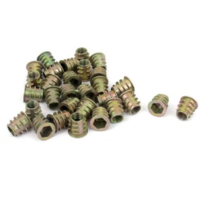 30Stk M6x10mm Verzinkt Sechskantschlüssel Gewinde Eindrehmutter für Holz - Bild 1 von 1