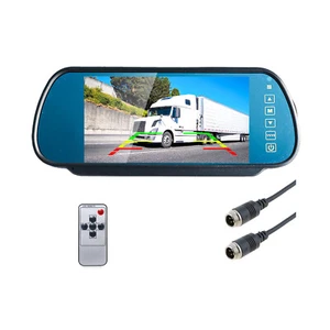 7" Mirror Monitor 2 Channel Video Input 4Pin Connector 12-24V For Truck Reverse - Picture 1 of 8