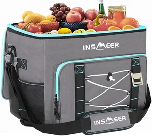 Insulated Lunch Bag Leakproof Lunch Cooler Bag Tote Camping Beach Picnic Grey - Picture 1 of 11
