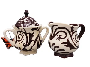 Zrike Victoria Chocolate Creamer & Sugar Bowl - Picture 1 of 7