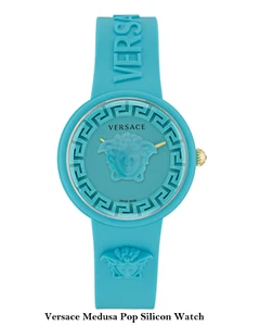 Versace Medusa Pop Blue Strap Wrist Watch Swiss quartz Unisex Mens Womens New - Picture 1 of 5