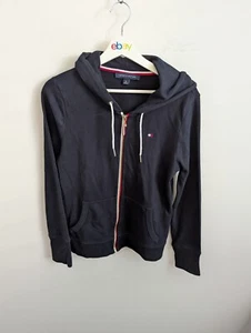 Tommy Hilfiger Hoodie Womens Size M Blue Basics Full Zip Cotton Solid Adults - Picture 1 of 9