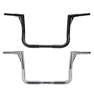 Chrome/Black 12" Ape Hanger 1 1/4" Handlebar Fit For Harley Street Glide 1982-24 - Imagem 1 de 4