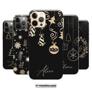 Personalisierte Handyhülle Weihnachten für iPhone 15 14 13 12 11 Name Silikon Cover - Bild 1 von 18