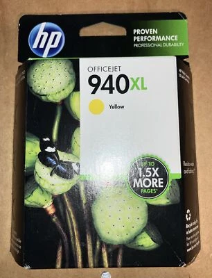 Genuine HP 940XL Yellow Ink Cartridge EXPIRED AUG 2013 - Image 1 of 3