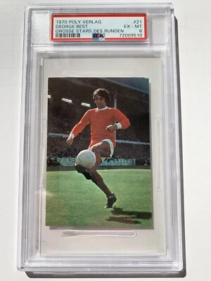 1970 George Best Poly Verlag Grandes estrellas de la ronda "Raro" PSA 6 Foto 1 de 2