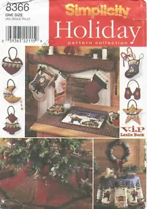 Simplicity 8366 Christmas Decor Ornaments Sewing Pattern Uncut - Picture 1 of 2