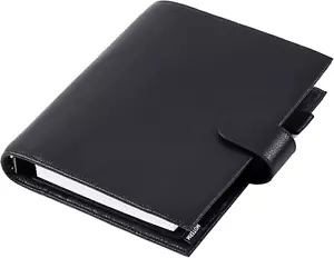 Moterm A5 Luxe Rings Planner - Genuine Leather Binder Organizer(Pebble-Black - Picture 1 of 12