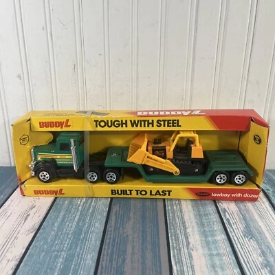 Vintage Buddy L Verde Menino Baixo Com Trator Aço Resistente Na Caixa Peterbilt NOVO - Imagem 1 de 4