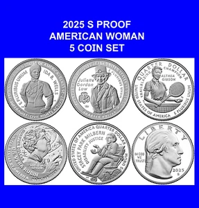 2025 S American Women Proof Set 5 COINS 2X2 HOLDERS - Picture 1 of 7