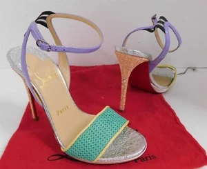 Neu Christian Louboutin Discoport Riemchen mehrfarbig Glitzer Heels 36,5 - Bild 1 von 7