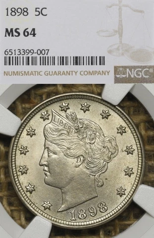 1898 5C NGC MS64 Liberty V Nickel Cover