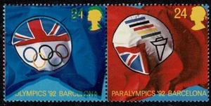 Europa 1992 Juegos Olímpicos/Paralímpicos 24p Par SG1615/16 Error Cambio de Color Decente - Imagen 1 de 4