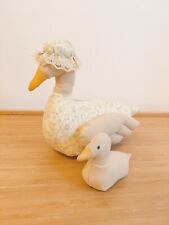 2 x Ducks and Duckling Cloth Dolls Artistic Soft Toys House Decoration Handmade 