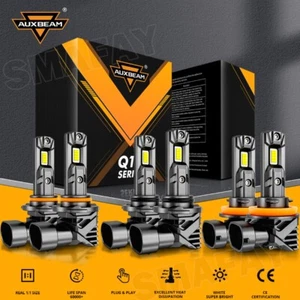 AUXBEAM Canbus LED Headlight High Low Fog Bulb White For Honda Odssey 2005-2010 - Picture 1 of 12