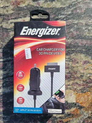 Energizer Car Charger for Apple 30-Pin iPod iPhone 4 4S 3GS NOS New Old Stock - Image 1 of 4