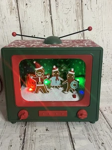 Animated Gingerbread Friends Retro Television Christmas Decorative - Picture 1 of 9
