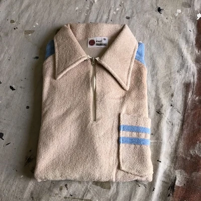 Vtg NOS 70s Terry Cloth Quarter Zip Collared Shirt Large Sears Men’s Kings Road  - Image 1 of 4