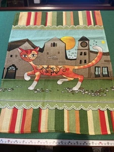 Toalla de cocina de algodón NUEVO naranja gato 18” x 24” - Imagen 1 de 9