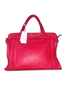 Italian Real Genuine Leather  Shoulder Bag Handbag Vera Pelle - red - Picture 1 of 10