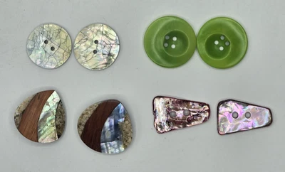 Lote de 8 Botones de Calidad - 2 cada uno de 4 Diseños Diferentes - MOP, Shell, Corozo Foto 1 de 4