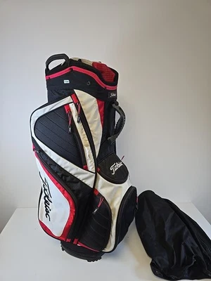 Titleist Golf Cart/Trolley Golf Bag 14 Way Red/white/black + Raincover TS8394 - Image 1 of 4