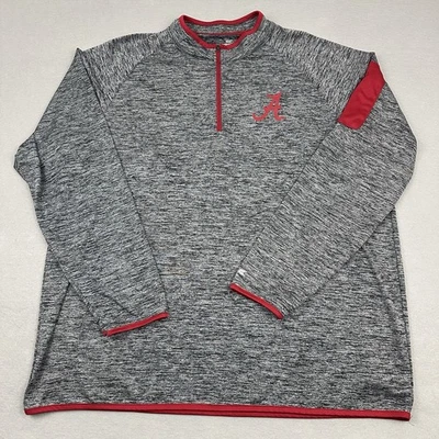 Suéter masculino Alabama Crimson Tide 2XL cinza urze 1/4 zíper NCAA futebol XXL - Imagem 1 de 4