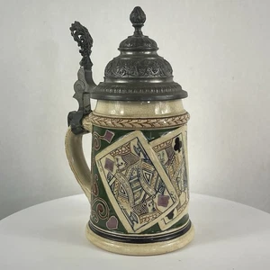 Vtg Germany Stein 1255A Playing Cards Queen Kings .5L Deck Of Cards - Picture 1 of 12